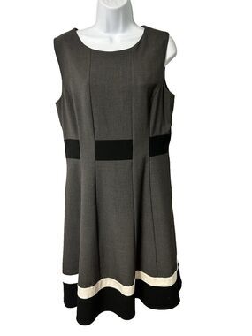 Calvin Klein Women's Size 12 Sheath Dress Sleeveless Zip Up Acadamia Career